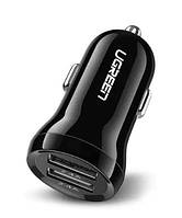 АЗУ UGREEN ED018 24W 2xUSB-A 4.8A Car Charger Black (50875)