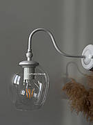 Біле скляне бра "Молекула" (56-WPR0231F3-1 WH+CL) прозорий