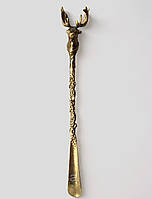 Якісна ложка для взуття "Лось" 48 см бронза