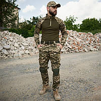Тактический боевой костюм Pro Убакс + Штаны с наколенниками пиксель (S - 3XL) котон трикотаж Форма ЗСУ EKIP