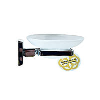 Настінна мильниця для твердого мила MILET скляна, кругла Maxiflow, настінна, фото 4