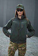 Флисовая женская кофта с накладками Military олива