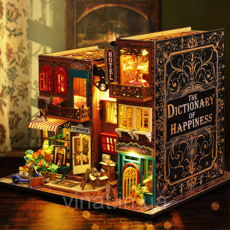 Бук Нук Готель Hotel Scarborough DIY House Book Nook ES-009 Інтер'єрний конструктор + купол