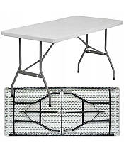 Переносной складной стол 120 см Gordon Белый, раскладной банкетный столик для отдыха и туризма