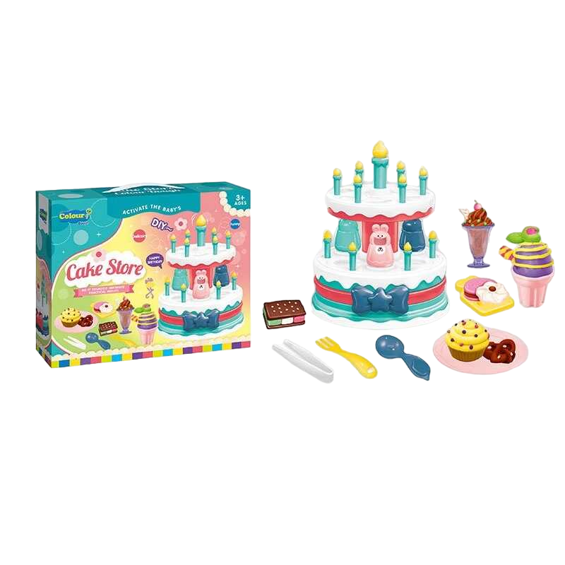 Набір тіста для ліплення 6 кольорів із формочками Торт двоярусний Cake Store