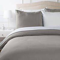 Набор постельного белья Amazon Basics из микрофибры, серо-коричневый, 240 см x 220 см/65 см x 65 см x 2