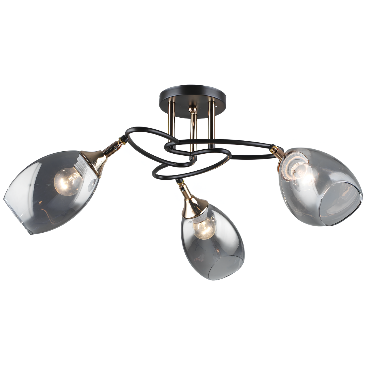 Люстра потолочная с тремя поворотными плафонами дымчатого цвета Svet SR ...