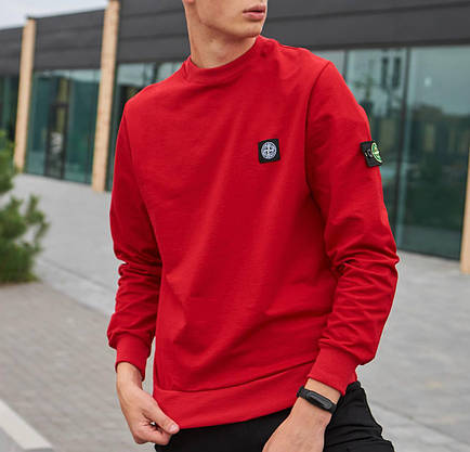 Мужской спортивный костюм Stone Island с жилеткой красно черного цвета 3в1 костюмы весна-осень модные, фото 5