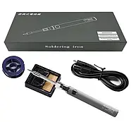 Портативний паяльник з акумулятором та регулюванням температури 8W Type C Grey, фото 2