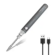Портативний паяльник з акумулятором та регулюванням температури 8W Type C Grey, фото 4