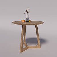 Круглый дизайнерский стол "Олди" из дерева ясень 900 мм