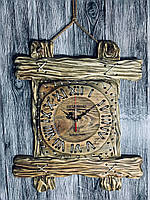 Настенные часы REVIREND "Barbossa" ручной работы из натурального дерева.