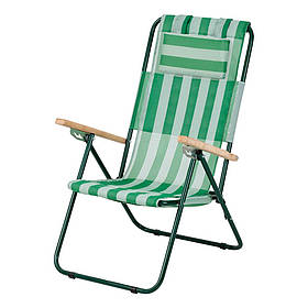 Шезлонг-крісло Ясен Ø20 мм текстилен Бело-зеленый (Vitan TM)