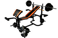 Лава для Жима універсальна WCG 0020 з партою Скотта + Набір штанга та гантелі на 60 кг