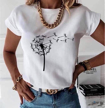 Футболка жіноча біла Кульбаба 42-50