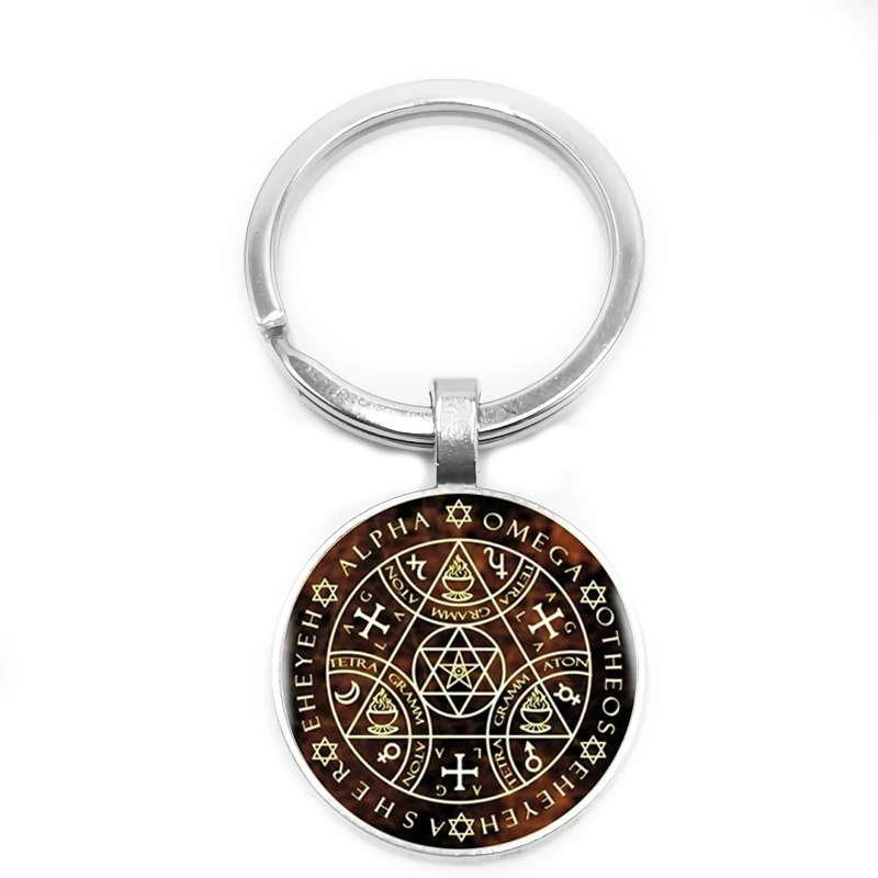 Брелок для ключів пентакль великий ключ Соломона Sigil Сигіл Магія Альфа омега амулет оберіг талісман