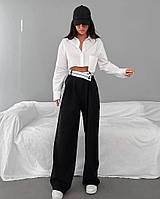 Жіночі стильні трендові штани палаццо-тканина: костюмка Мод. 346