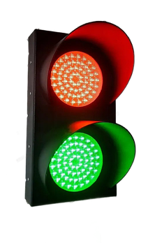 Світлофор 250мм реверсивний світлодіодний, червоний/зелений- NewPharos-14W/220В, 2 секції