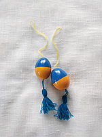 Писанки желто-голубые деревянные 2 шт.