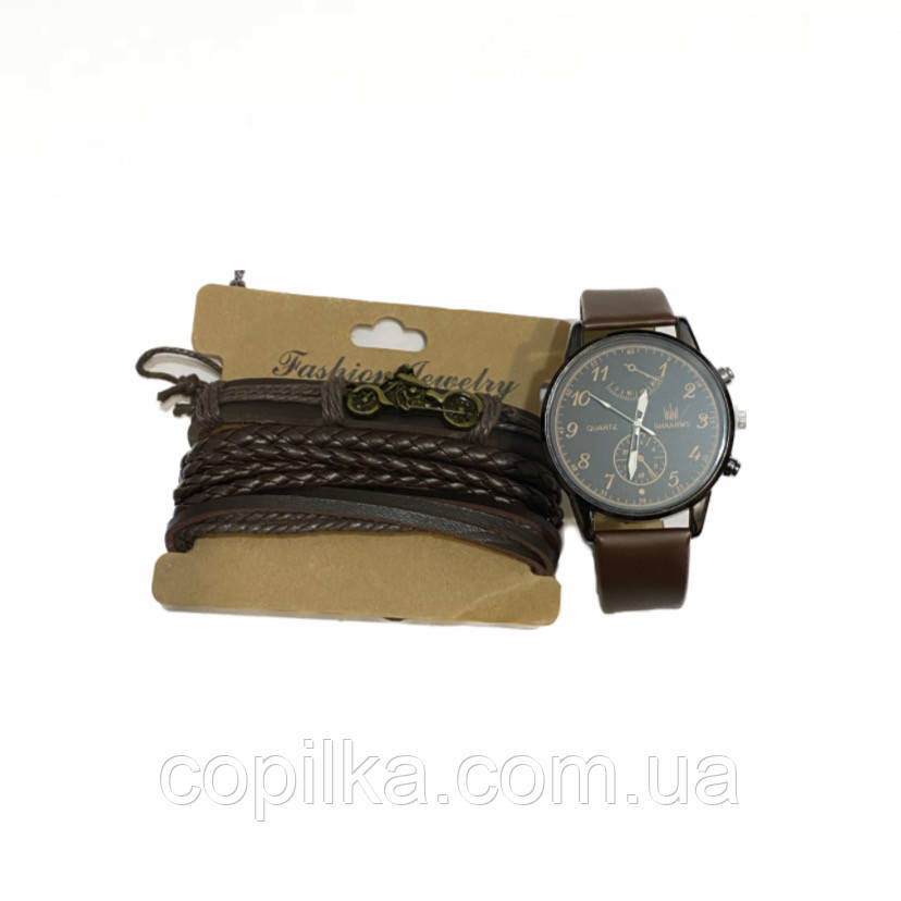 Чоловічий наручний годинник + Набір браслетів Relogio Masculino - фото 1 - id-p2030148393