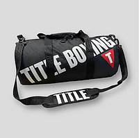 Спортивна дорожня сумка TITLE BOXING Чорна для тренувань | Чоловіча, жіноча Сумка бочка для спортзала