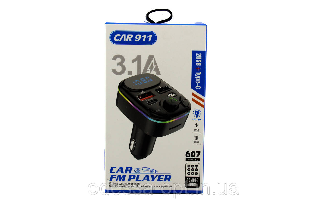 Трансмітер FM MOD HZ 607 BT 2USB+ TYPE C
