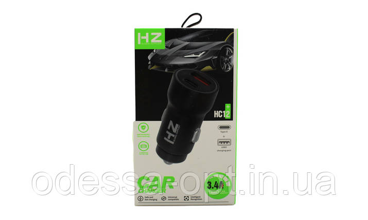 Адаптер в прикурювачType c і USB HC12, фото 1
