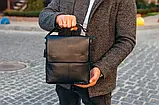 Чорна чоловіча сумка через плече з натуральної шкіри Tiding Bag A25-3291A, фото 10
