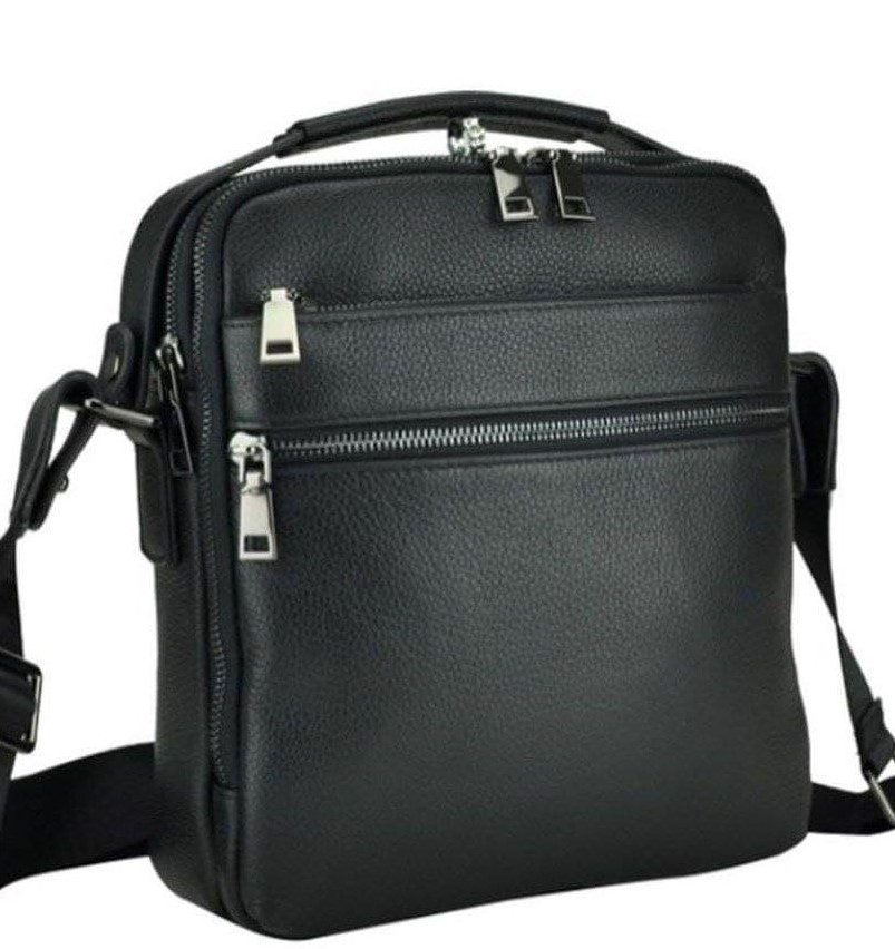 Сумка шкіряна чоловіча чорна на плече Tiding Bag A25-72545-3A