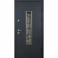 Входная дверь ТМ Abwehr 408 Solid комплектация Defender Glass метал ral 7021/мдф уличная