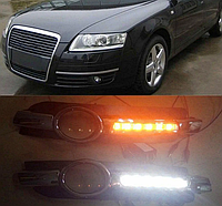 Рамки туманок AUDI A6 C6 c DRL и указателем поворота (04-08 г.в.)