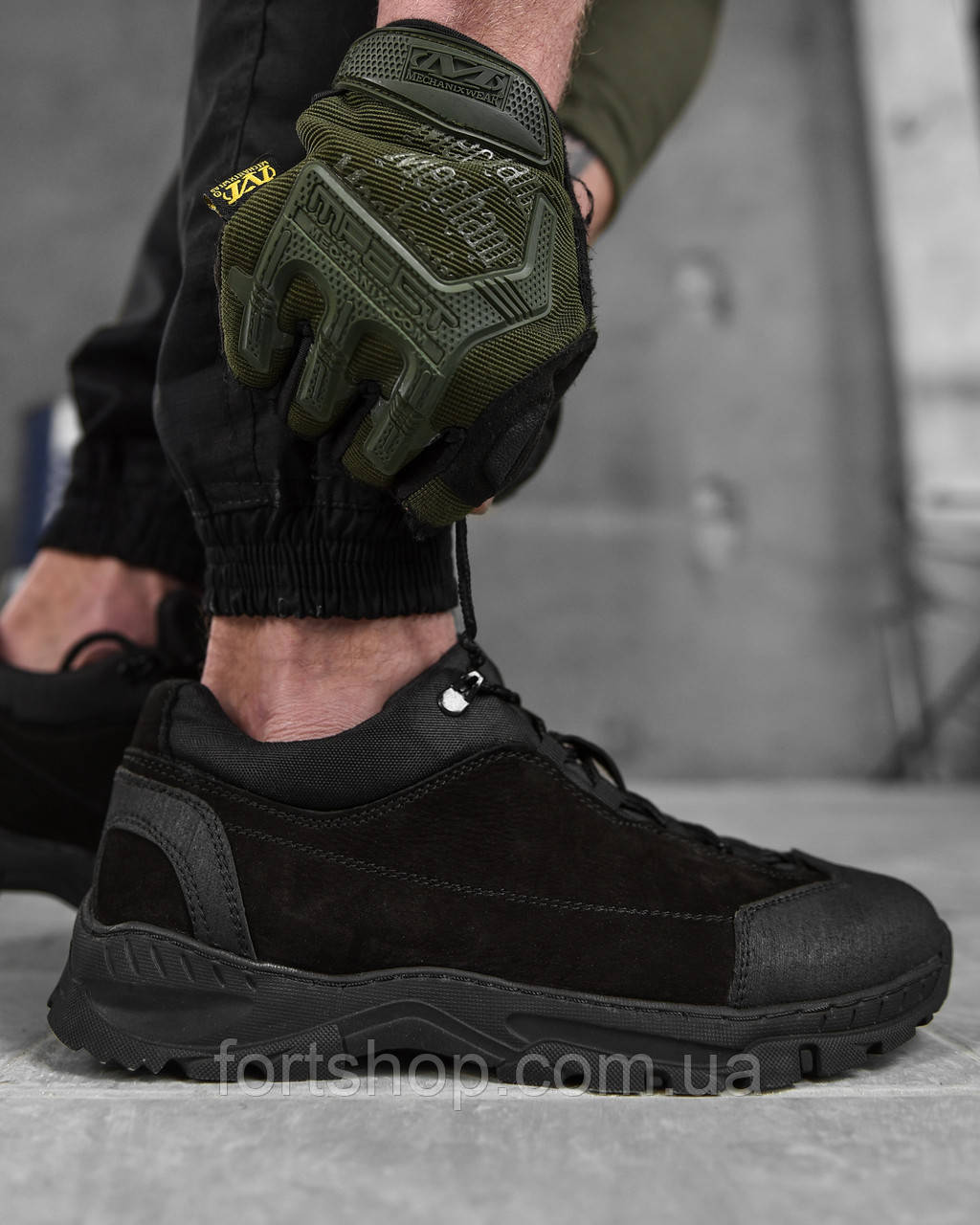 Чоловічі кросівки тактичні trench black військові чорні чорні літні легкі літо взуття натуральна шкіра