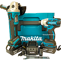 Набор аккумуляторного инструмента Makita 2в1 36V, 5Ah (Гайковерт DTW301 + Болгарка DGA504) Набор Макита 2в1