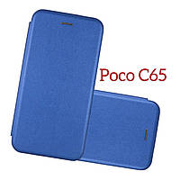 Чехол книга для Poco C65 синий/ чехол на поко с65