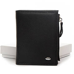 Кошелек женский черный на кнопке маленький кожаный монетница снаружи 4 кармана для карт Dr. Bond WN-23-10