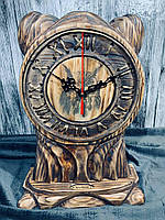 Настольные часы REVIREND «Sova». ручной работы из натурального дерева.