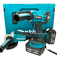 Набор аккумуляторного инструмента Makita 2в1, Болгарка makita DGA 504 + Шуруповерт makita DTW 485