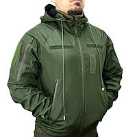 Тактическая куртка/ветровка плащевка олива размер М