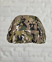 Камуфляжный тактический кавер на каску MICH с ушами в стиле Мультикам Molle. Чехол для шлема с резинкой OOO