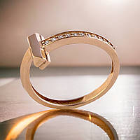 Золотое женское кольцо в красном золоте 585 пробы в стиле Тиффани