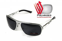 Окуляри поляризаційні BluWater Alumination-4 Silver Polarized (gray) чорні в сріблястій оправі