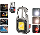 Ліхтар тактичний кемпінг KL535/W5138, Type-C, індикатор, магніт, карабін, біти, брелок, фото 2