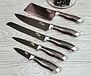 Сталеві кухонні ножі, універсальні ножі для кухні з нержавіючої сталі з підставкою 8 предметів, фото 6