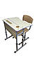 Комплект для початкової школи НУШ. Шкільна парта одномісна регульована з нахилом + стілець трансформер, фото 7