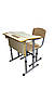 Комплект для початкової школи НУШ. Шкільна парта одномісна регульована з нахилом + стілець трансформер, фото 8