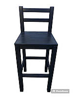 Деревянный барный стул 75 см со спинкой для кухни, кафе, баров, ресторанов крашенный Черный