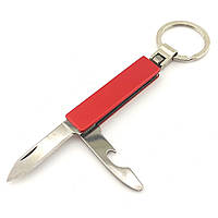 Нож-брелок перочинный 9см красный (27168)