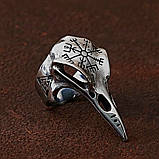 Чоловіче кільце в скандинавському стилі "Vegvesir" з ексклюзивним дизайном від вікінга + брелок у подарунок, фото 4