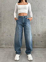 Женские широкие джинсы skater, с завышенной талией, (tint)