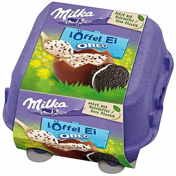 Шоколадні яйця Milka Loffel Ei Oreo Eggs 4s 136g